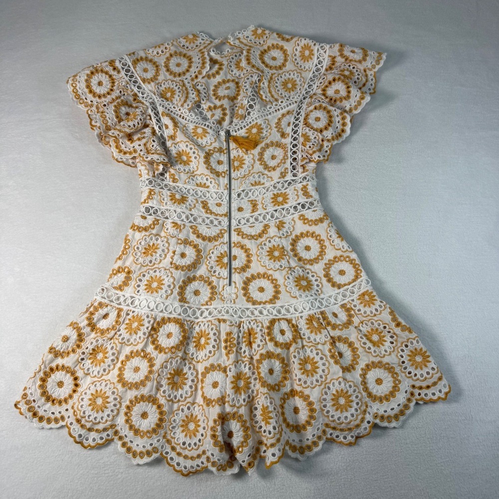 SAYLOR Cream & Gold Eyelet Embroidered Romper - Picture 4 of 9